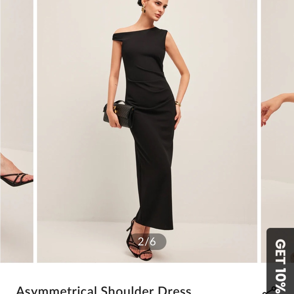 Commense Black Asymmetrical Sheath Dress Cocktail